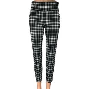 Soho Womens Black Plaid Checkered Skinny High Rise Trousers Leggings Pants S